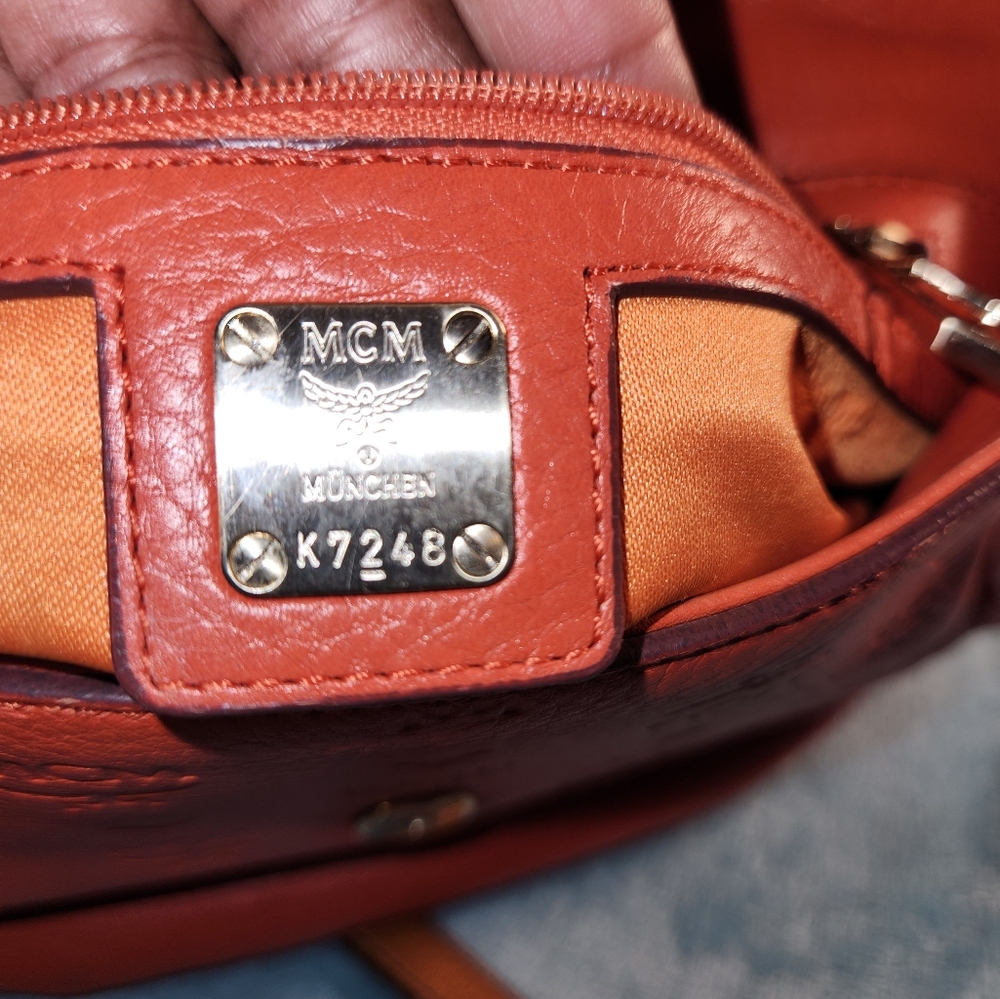 MCM Authentic Leather Crossbody Satchel - Picture 5 of 16